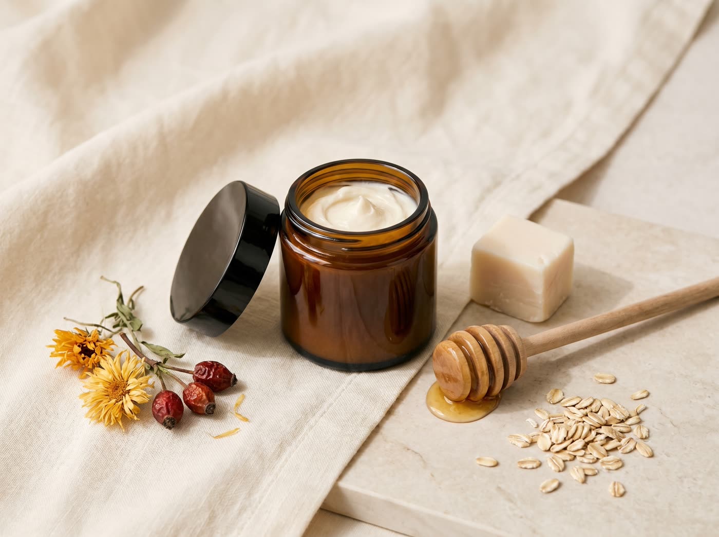 North Channel tallow crème with honey, calendula, rosehip, and oats